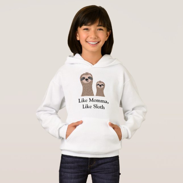 Sloths Sloth Gift Girl's Sweat - shirt à capuche S (Devant entier)