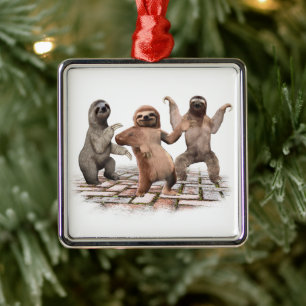 Sloths tanzen lustige Niedliche Geschenke für Tier Ornament Aus Metall