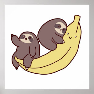 Sloths und Giant Banana Poster