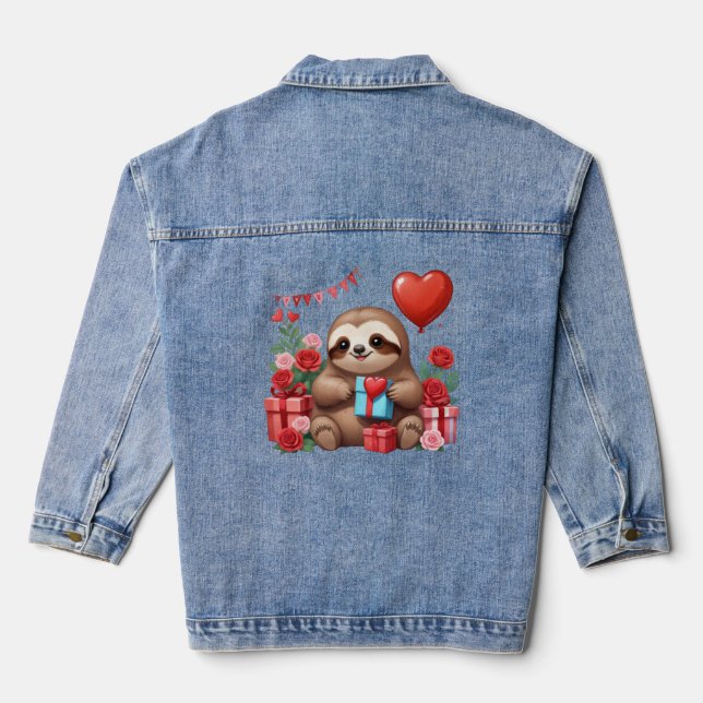 Sloths Valentinüberraschung Jeansjacke (Rückseite)