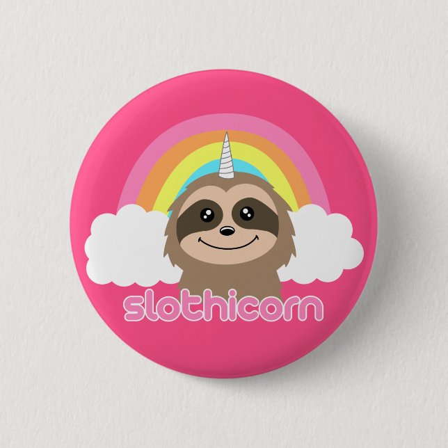 SlothUnicorn Slothicorn Abzeichen-Knopf-Button Button (Vorderseite)