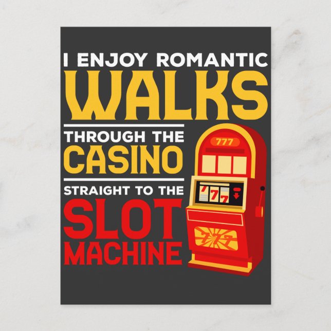 Slotmaschine Player Funny Casino Gambling Spaß Postkarte (Vorderseite)
