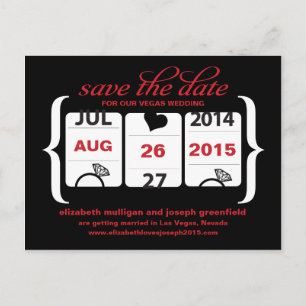 Slotmaschine Save the Date - Hochfahren Ankündigungspostkarte