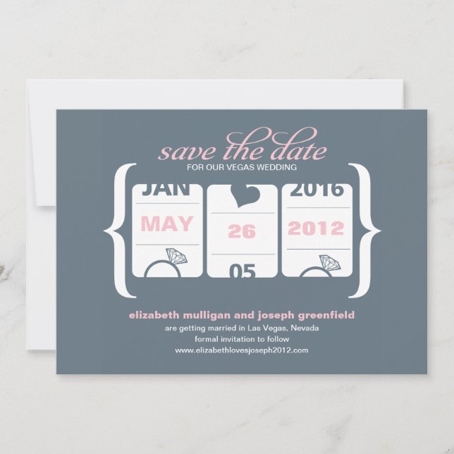 Slotmaschine Save the Date - Hochfahren Einladung (Vorderseite)