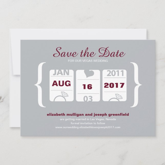 Slotmaschine Save the Date - Hochfahren Einladung (Vorderseite)