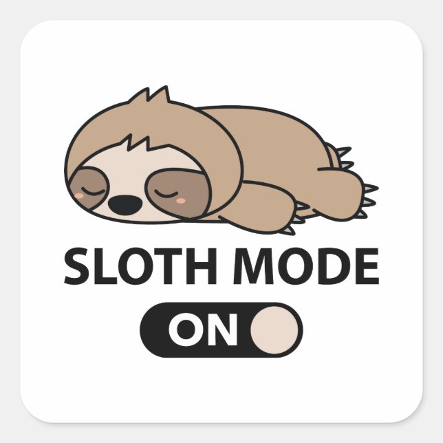 Slotmodus eingeschaltet quadratischer aufkleber (Vorderseite)