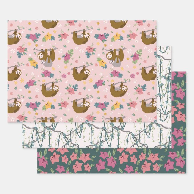 Slots Tropische Blume Geschenkpapier Set (Set)