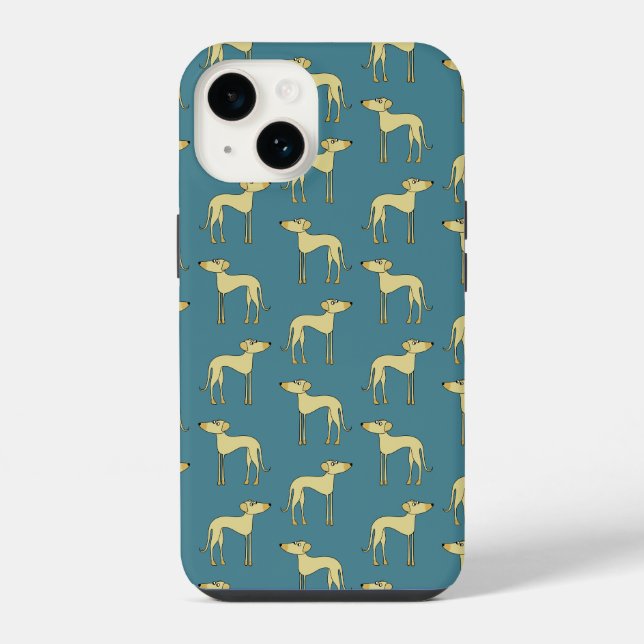 Sloughi Dog Pattern iPhone 14 Hülle (Rückseite)