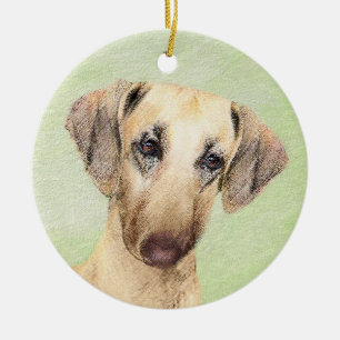 Sloughis-Malerei - Niedliche Original Hunde-Kunst Keramik Ornament
