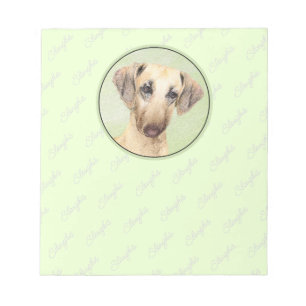 Sloughis-Malerei - Niedliche Original Hunde-Kunst Notizblock