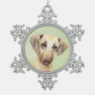 Sloughis-Malerei - Niedliche Original Hunde-Kunst Schneeflocken Zinn-Ornament