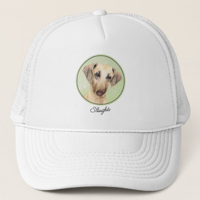 Sloughis-Malerei - Niedliche Original Hunde-Kunst Truckerkappe (Vorderseite)