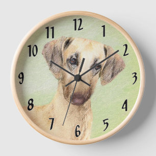 Sloughis-Malerei - Niedliche Original Hunde-Kunst Uhr