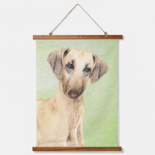 Sloughis-Malerei - Niedliche Original Hunde-Kunst Wandteppich Mit Holzrahmen