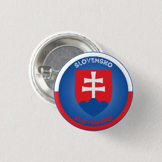 Slovakia Coat of Arms Circle Shape Button