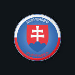Slovakia Coat of Arms Circle Shape Magnet<br><div class="desc">Sehr angenehmes Design,  das das Wappen der Slowakei in einer kreisförmigen Form aus den nationalen Farben zeigt.</div>