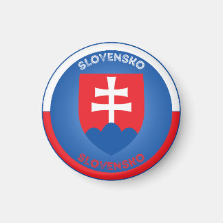 Slovakia Coat of Arms Circle Shape Magnet