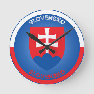 Slovakia Coat of Arms Circle Shape Runde Wanduhr