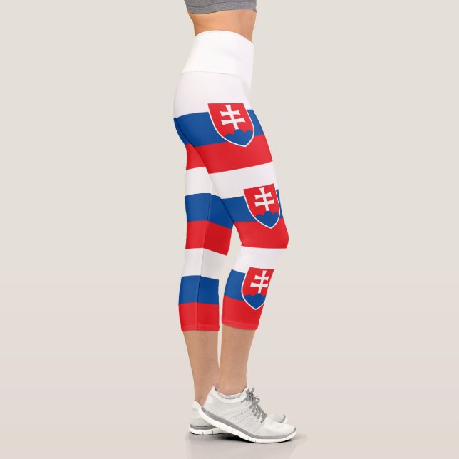 Slovakia Flag Capri Leggings (Rechts)
