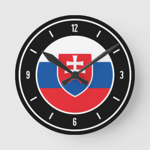 Slovakia Flag Elegant Runde Wanduhr