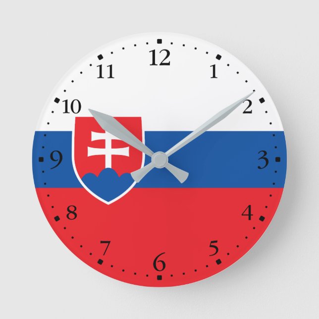 Slovakia Flag Runde Wanduhr (Vorderseite)