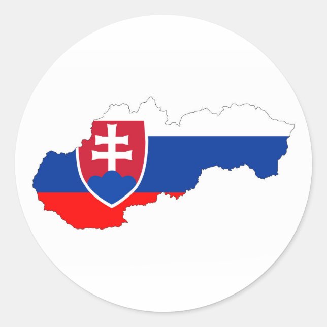 Slovakia-Länderflaggenplan Form der Silhouette Runder Aufkleber (Vorderseite)