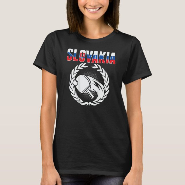 Slovakia Ping Pong  Slovak Table Tennis Team Suppo T-Shirt (Vorderseite)