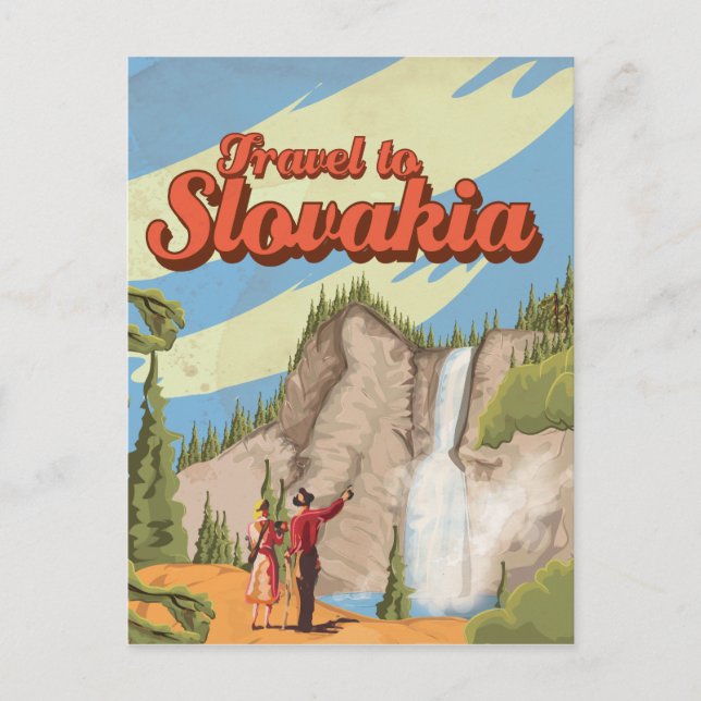 Slovakia Vintage Travel Poster Postkarte (Vorderseite)