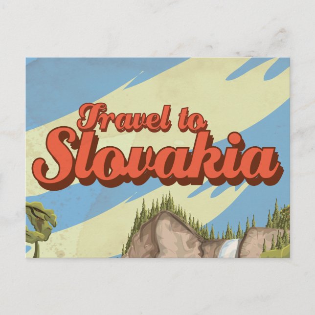 Slovakia Vintage Travel Poster Postkarte (Vorderseite)
