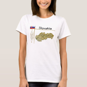 Slovaquie Carte + Drapeau + T-Shirt Titre