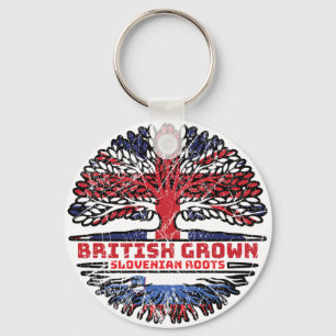 Slovenien British UK Tree Roots Flag Schlüsselanhänger