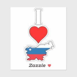 Slovenien Flag Map I Liebe / Herz Slowenien Vertik Aufkleber