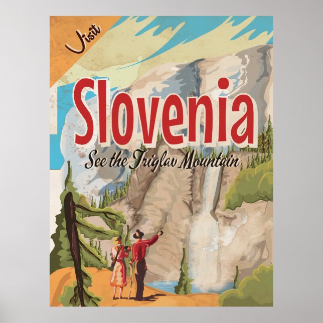 Slovenien Vintage Travel Poster (Vorne)