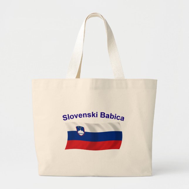 Slovenski Babica (Großmutter) Jumbo Stoffbeutel (Vorne)