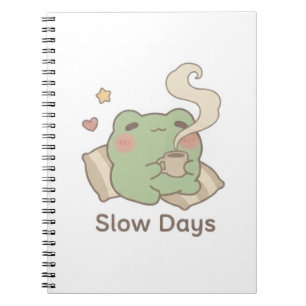 Slow Days Frog Notizbuch Süßes Kawaii Tagebuch