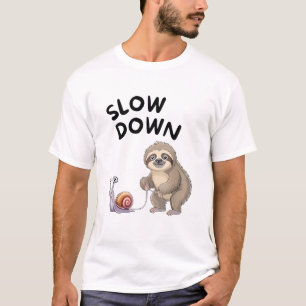 Slow Down - Snail Sloth Funny T-Shirt