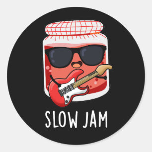 Slow Jam Funny Food Puff Dark BG Runder Aufkleber