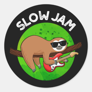 Slow Jam Funny Music Animal Puff Runder Aufkleber