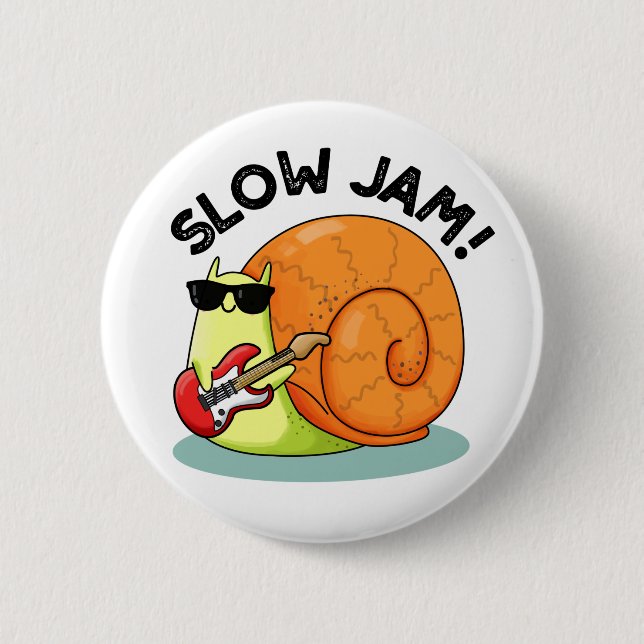 Slow Jam Funny Music Snail Pub Button (Vorderseite)