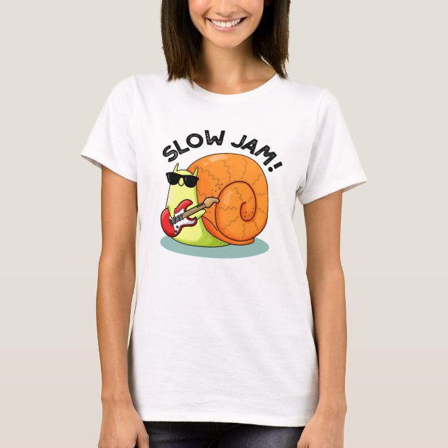 Slow Jam Funny Music Snail Pub T-Shirt (Vorderseite)