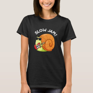 Slow Jam Funny Music Snail Puff Dark BG T-Shirt