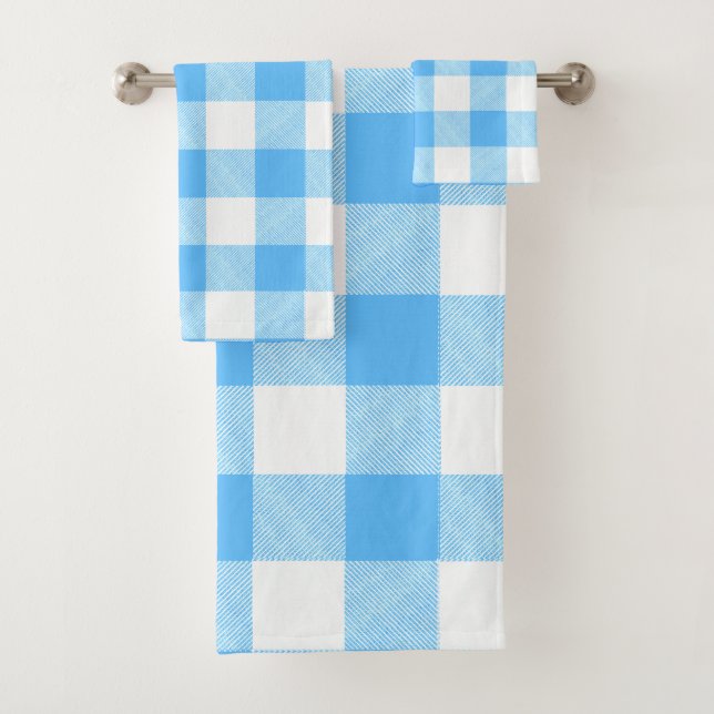 Slow-Living Summer Sky Check Badhandtuch Set (Insitu)