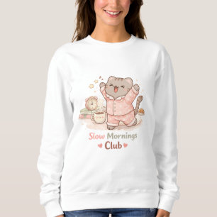 Slow Morning Club Hygge Süße Kawaii Kitty Katze Wa Sweatshirt