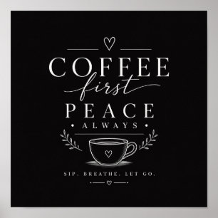 Slow Mornings Club Cozy Ästhetik Kaffee Design Poster