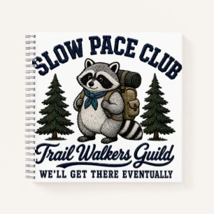 Slow Pace Club Waschbär Camping Design Notizbuch