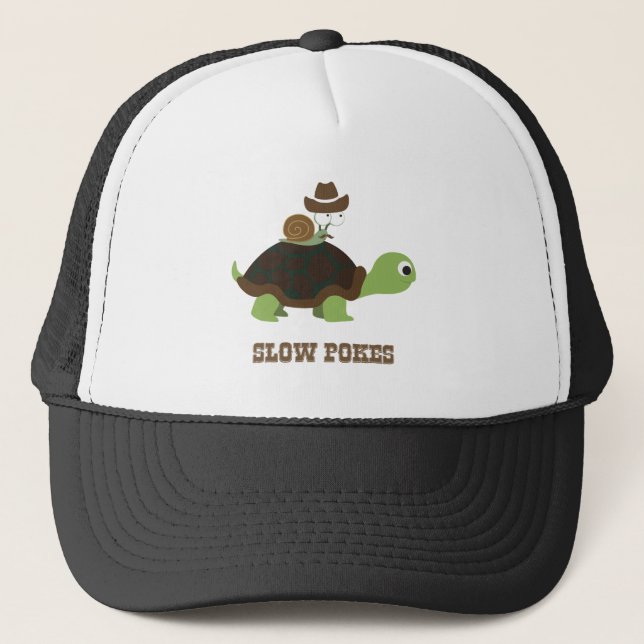 Slow Poke - Cowboyschnecke und Schildkröte Truckerkappe (Vorderseite)