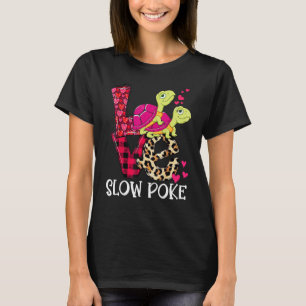 Slow Poke Funny Turtle Paar in Liebe Valentine's T-Shirt