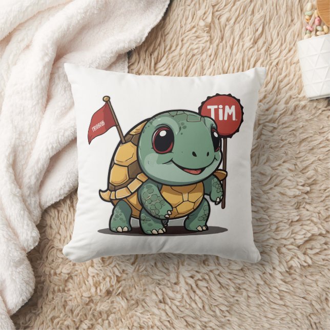 Slow Progress Is Still Progress – Cute Kawaii Turt Kissen (Decke)