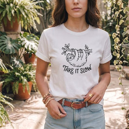 Slow Sloth Selbstfürsorge-Tee Unisex Grafikbekleid T-Shirt