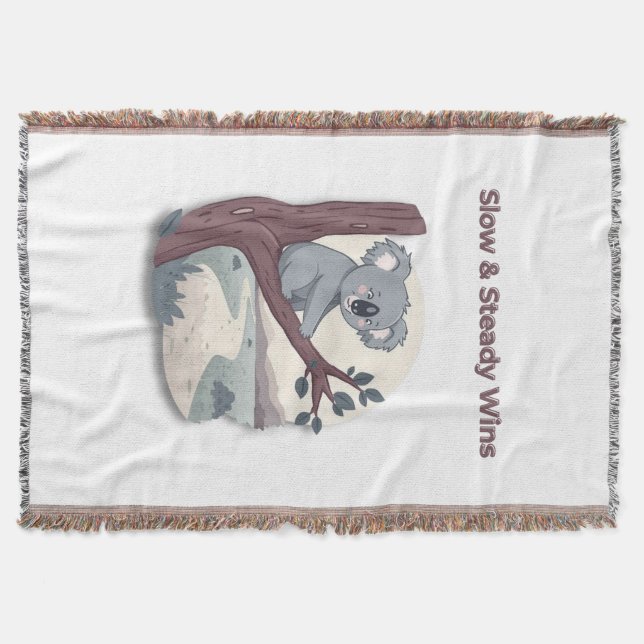 **"Slow & Steady Wins – Motivational Cute Koala "* Decke (Vorderseite)